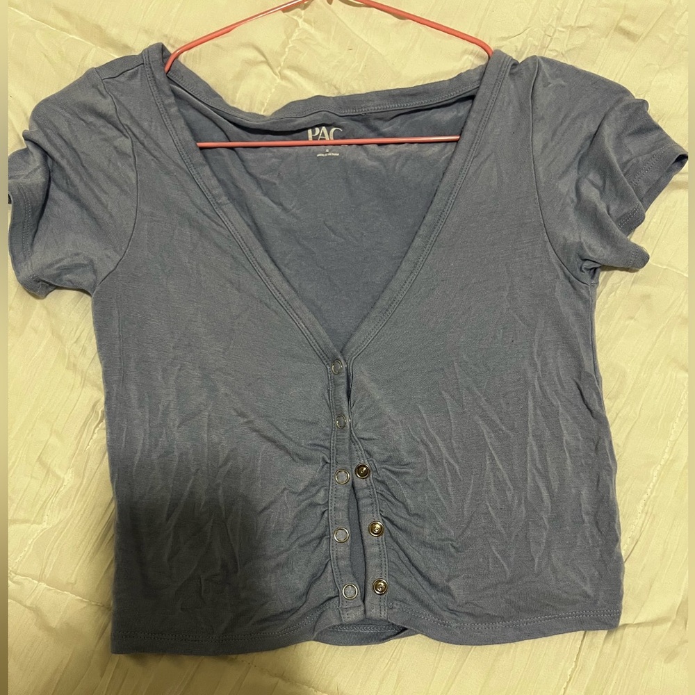 pacsun button crop top